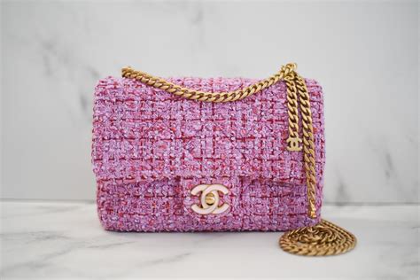 chanel 22 tweed pink|chanel pink tweed flap bag.